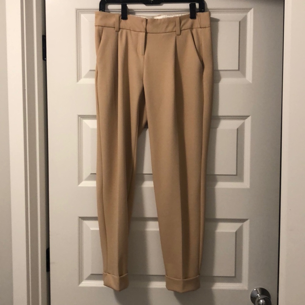 Super cute tan work pant with cute cuff leg!